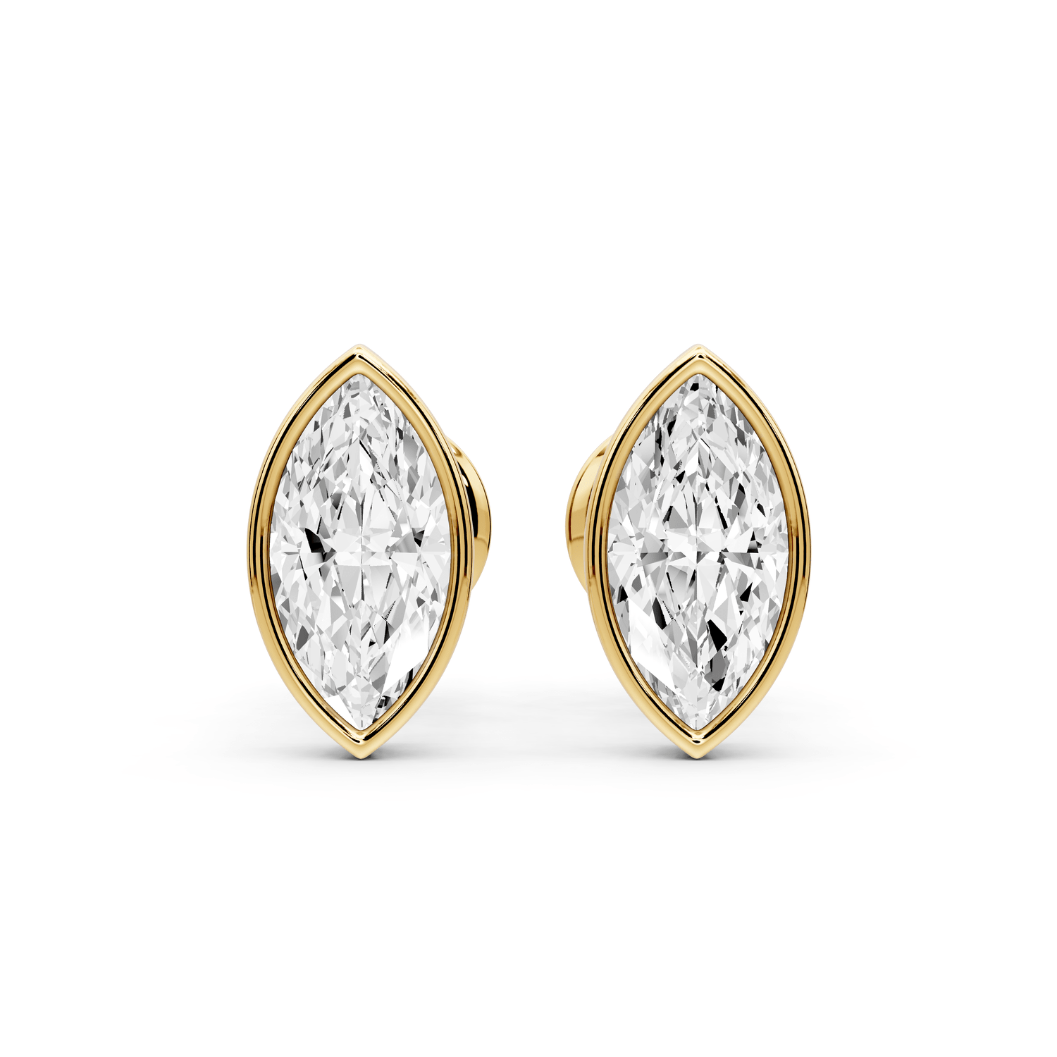 Noa - 1ct 14k yellow gold Marquise - Cut Diamond Stud Earrings - Mr. Alex Jewelry