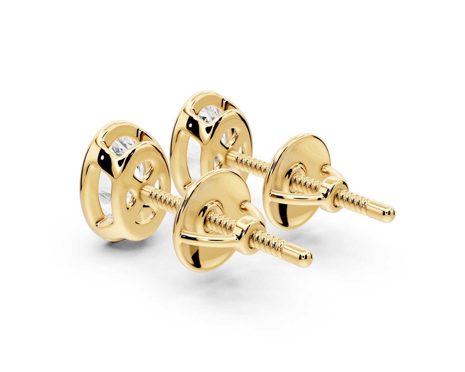 Noa - 1ct 14k yellow gold Oval - Cut Diamond Stud Earrings - Mr. Alex Jewelry