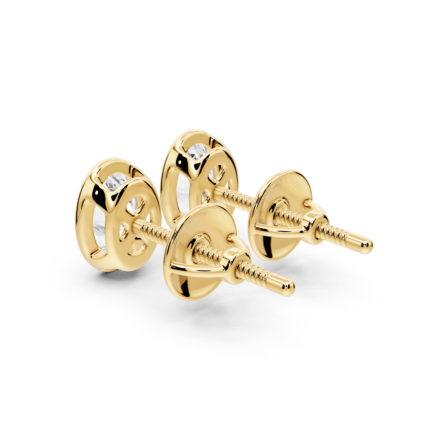 Noa - 1ct 14k yellow gold Oval - Cut Diamond Stud Earrings - Mr. Alex Jewelry