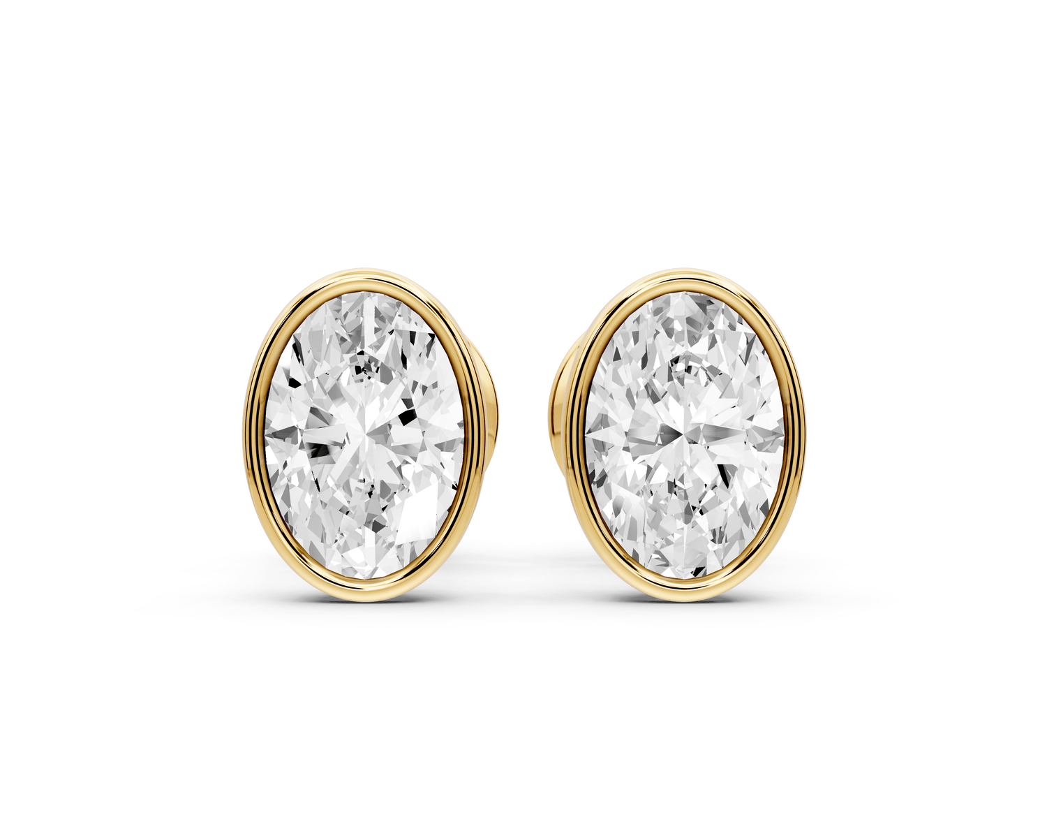 Noa - 1ct 14k yellow gold Oval - Cut Diamond Stud Earrings - Mr. Alex Jewelry