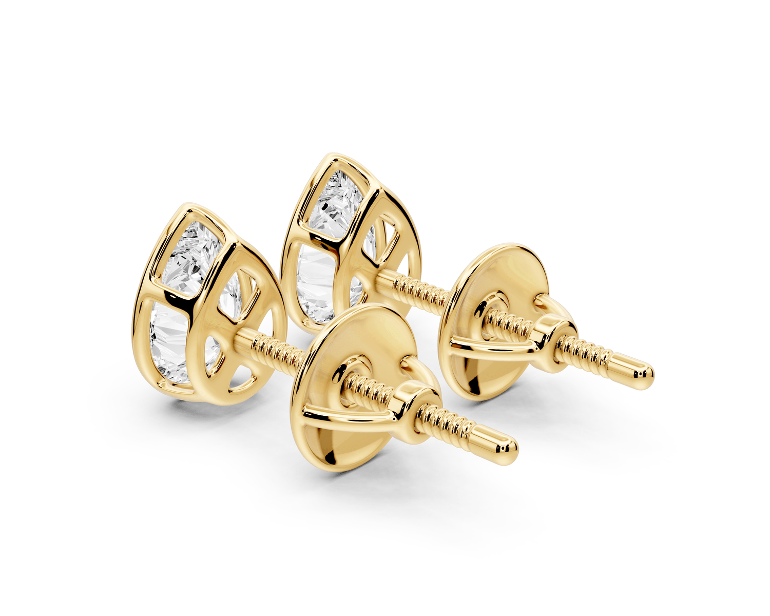 Noa - 1ct 14k yellow gold Pear - Cut Diamond Stud Earrings - Mr. Alex Jewelry