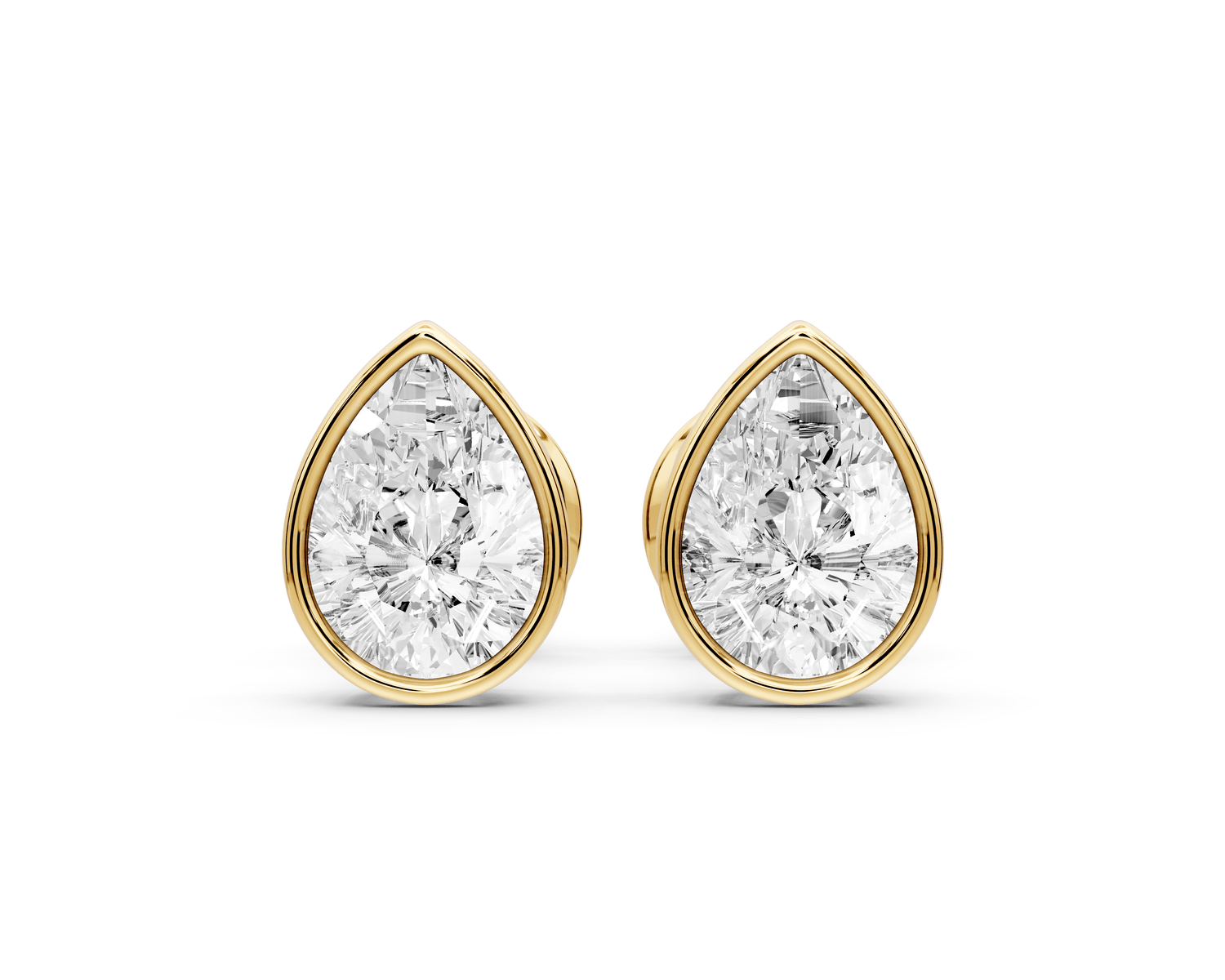 Noa - 1ct 14k yellow gold Pear - Cut Diamond Stud Earrings - Mr. Alex Jewelry