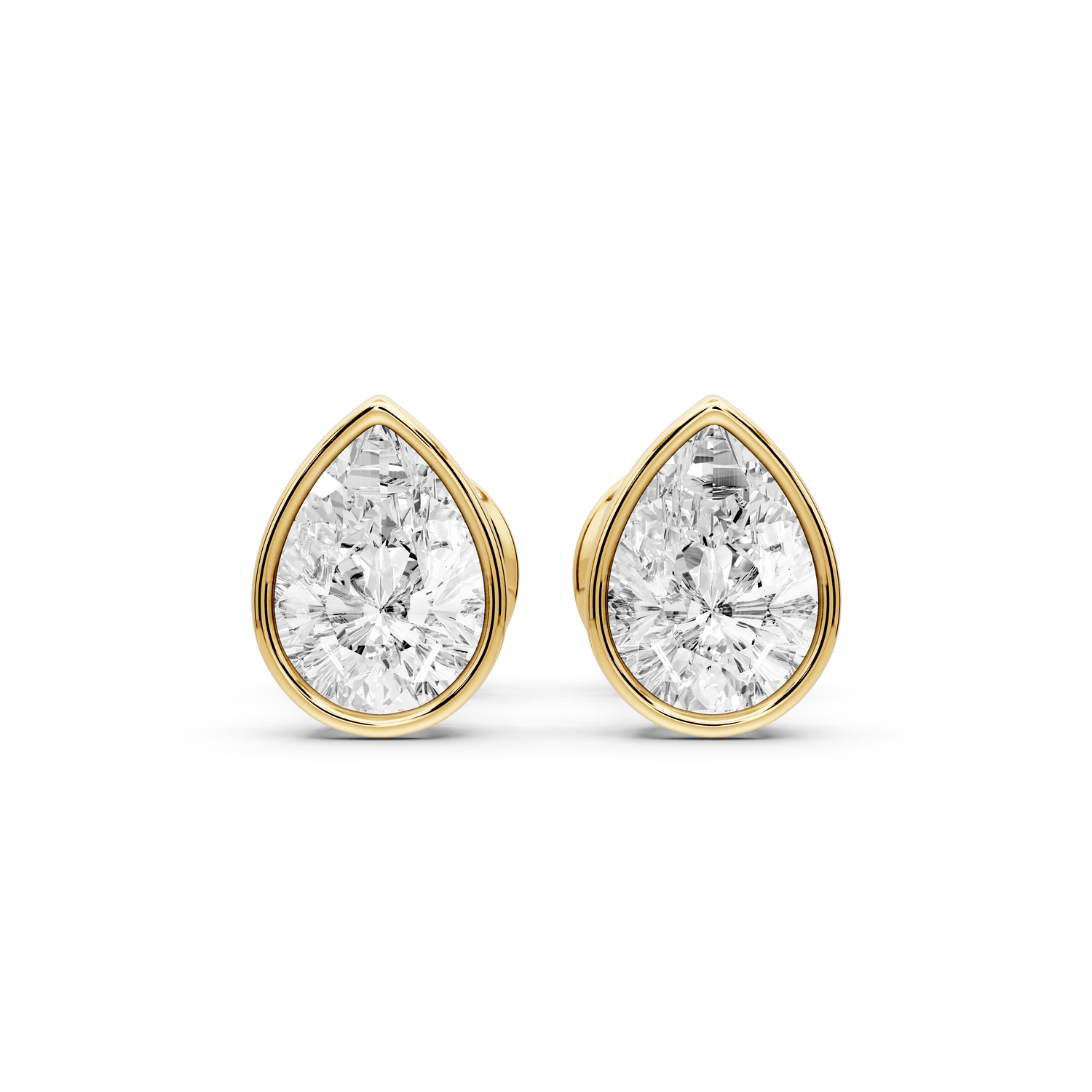 Noa - 1ct 14k yellow gold Pear - Cut Diamond Stud Earrings - Mr. Alex Jewelry