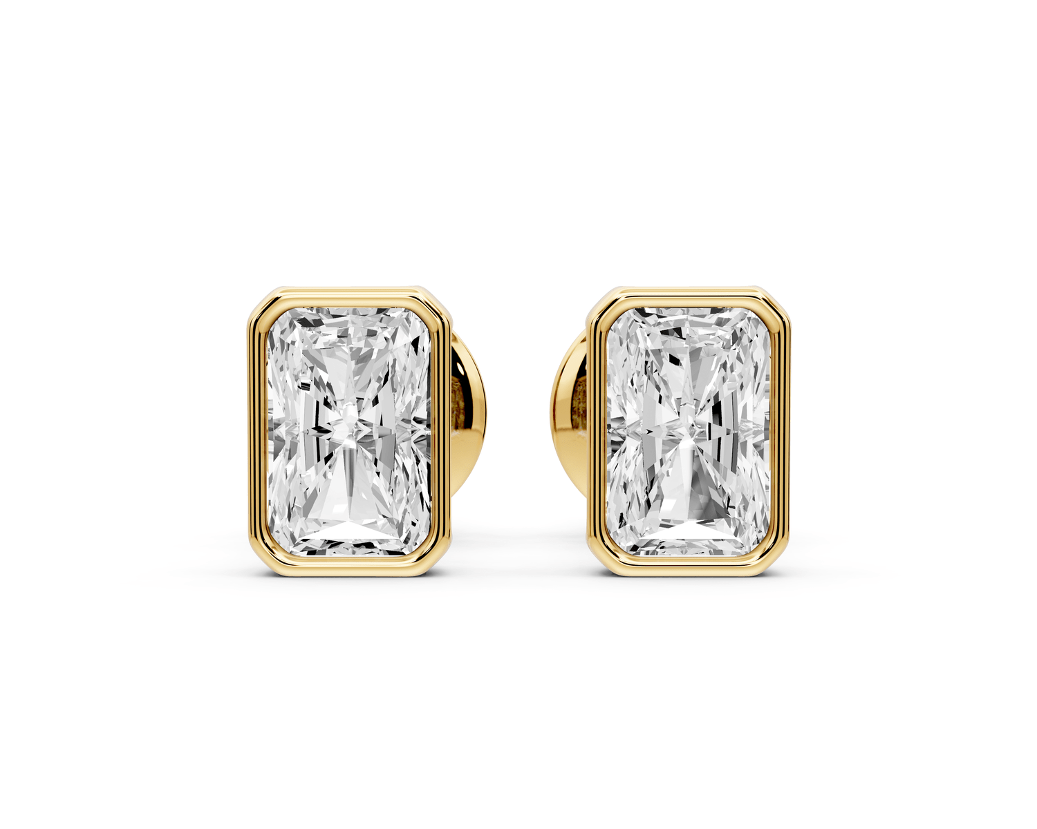 Noa - 1ct 14k yellow gold Radiant - Cut Diamond Stud Earrings - Mr. Alex Jewelry