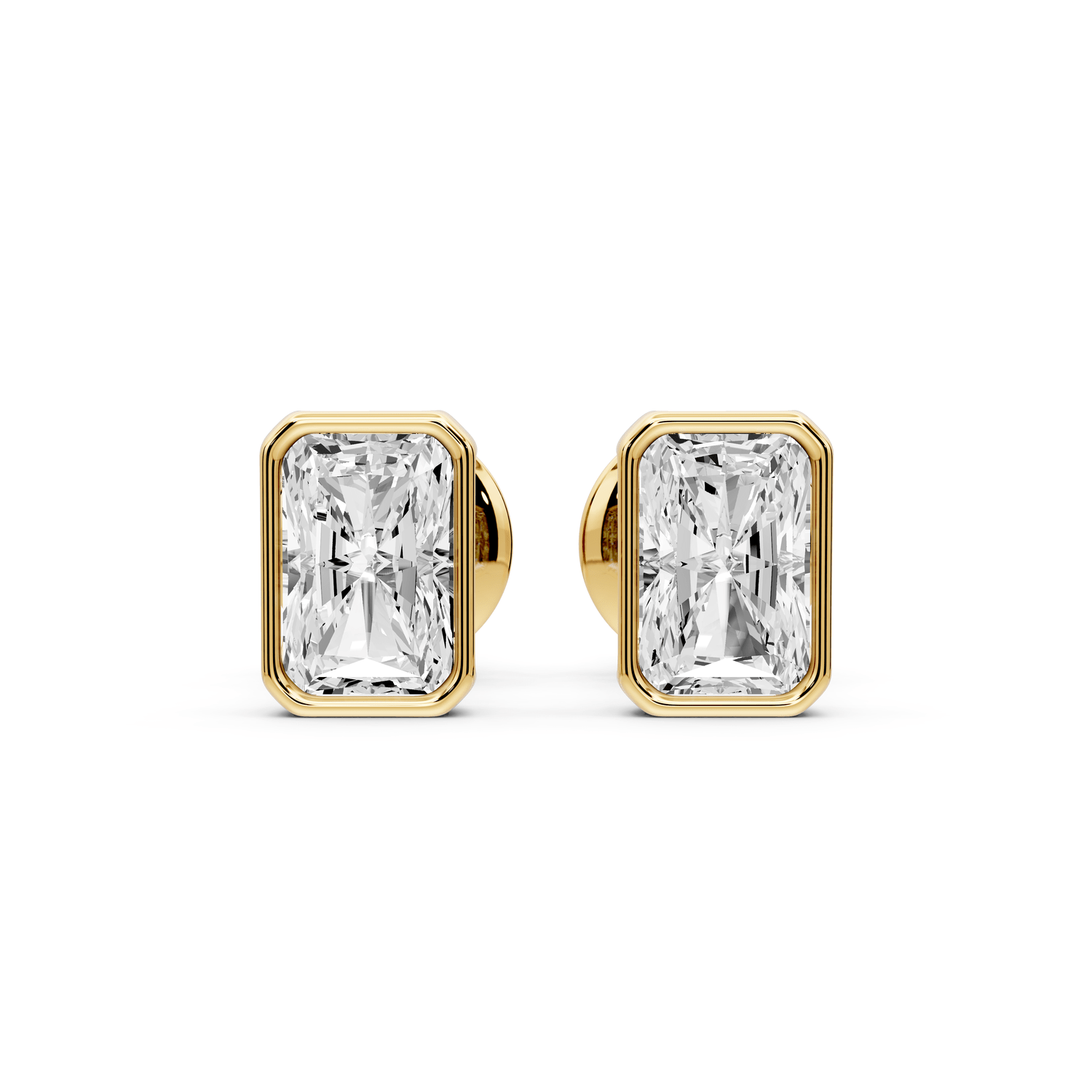 Noa - 1ct 14k yellow gold Radiant - Cut Diamond Stud Earrings - Mr. Alex Jewelry