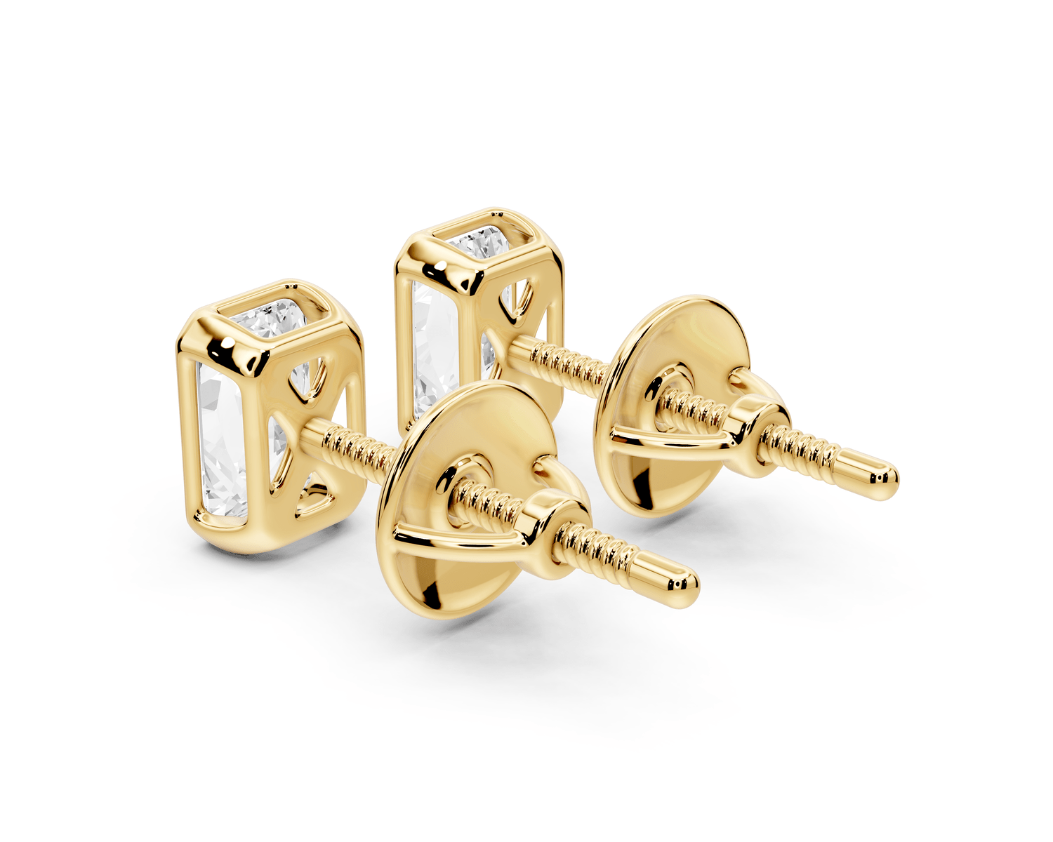 Noa - 1ct 14k yellow gold Radiant - Cut Diamond Stud Earrings - Mr. Alex Jewelry