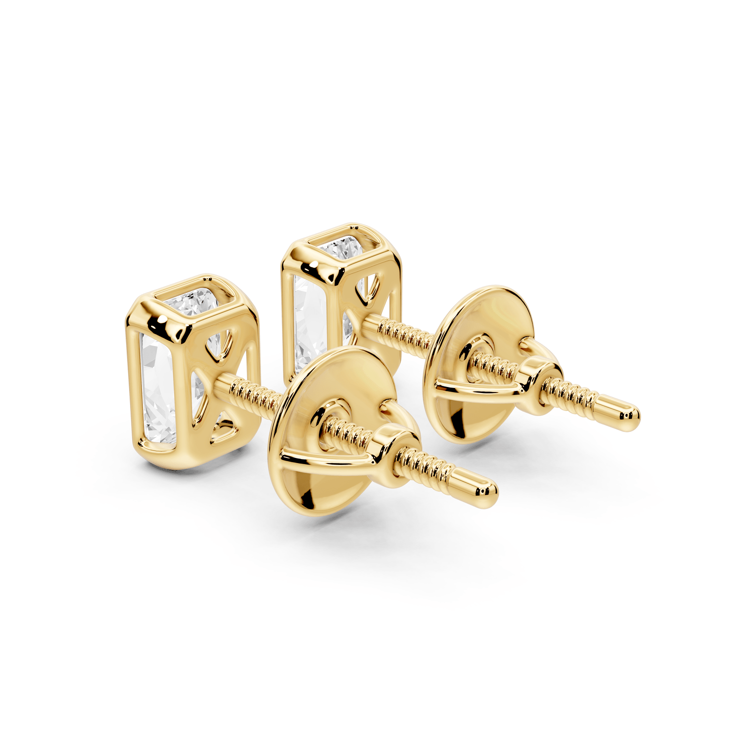Noa - 1ct 14k yellow gold Radiant - Cut Diamond Stud Earrings - Mr. Alex Jewelry