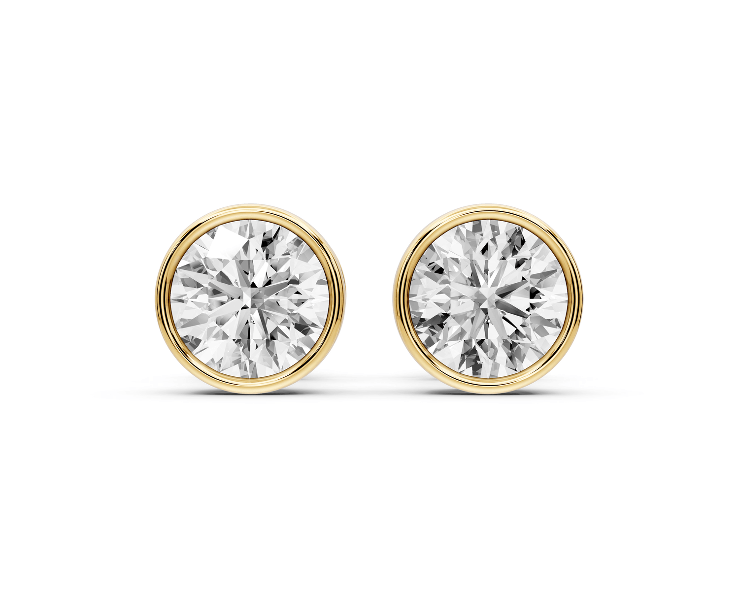 Noa - 1ct 14k yellow gold Round - Cut Diamond Stud Earrings - Mr. Alex Jewelry