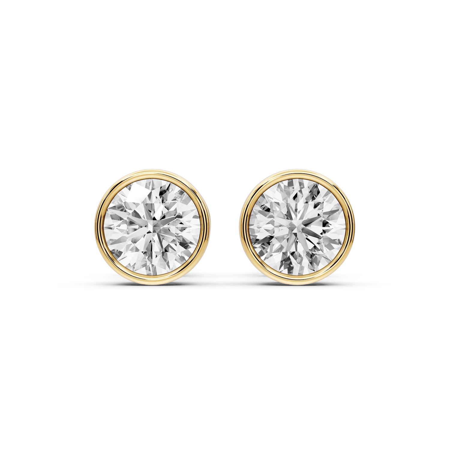Noa - 1ct 14k yellow gold Round - Cut Diamond Stud Earrings - Mr. Alex Jewelry