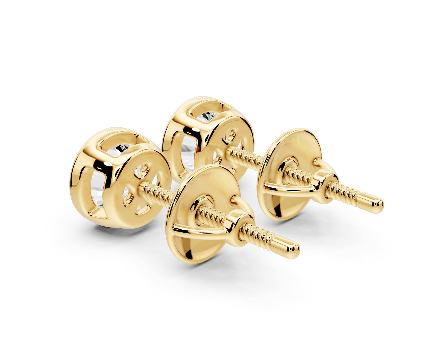 Noa - 1ct 14k yellow gold Round - Cut Diamond Stud Earrings - Mr. Alex Jewelry