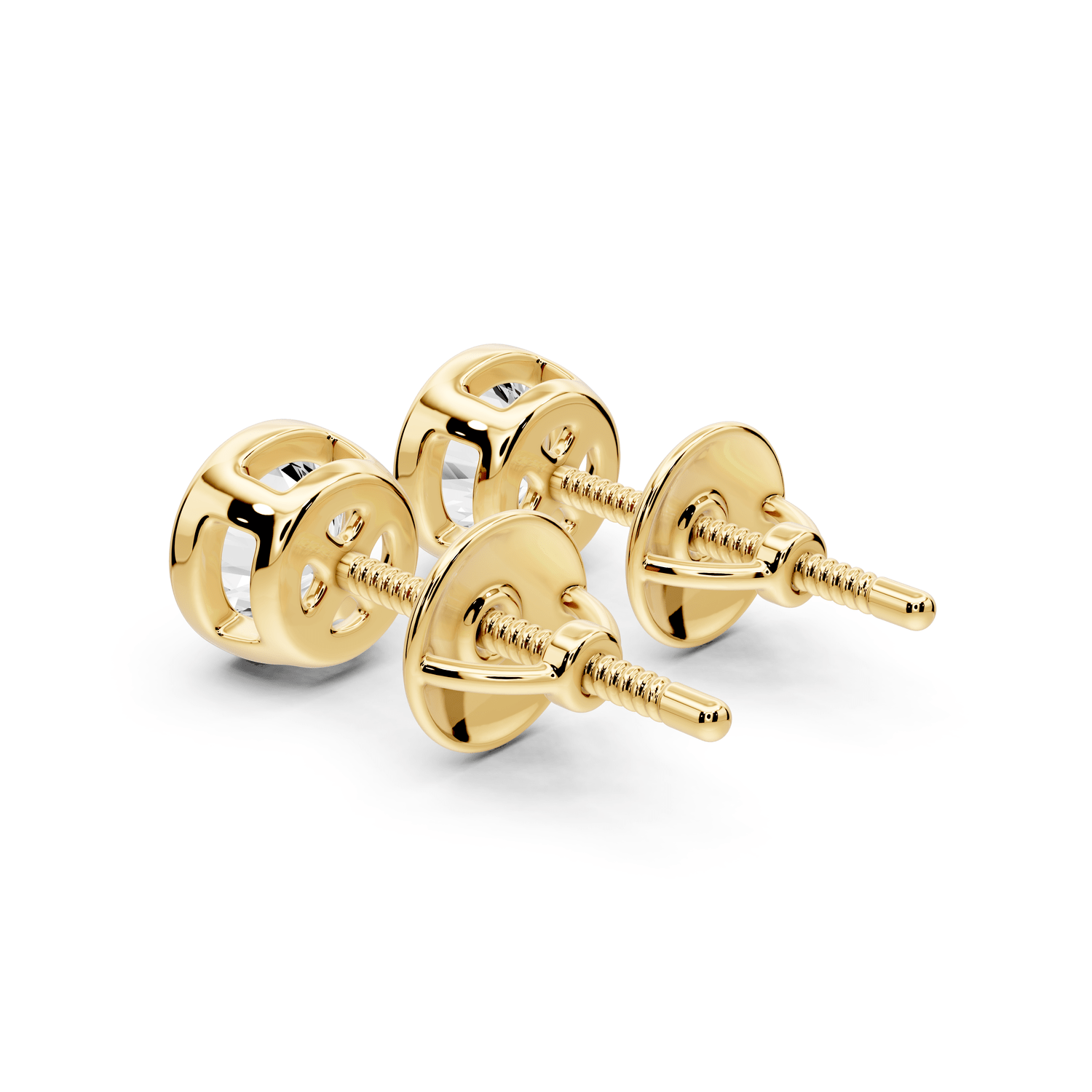 Noa - 1ct 14k yellow gold Round - Cut Diamond Stud Earrings - Mr. Alex Jewelry