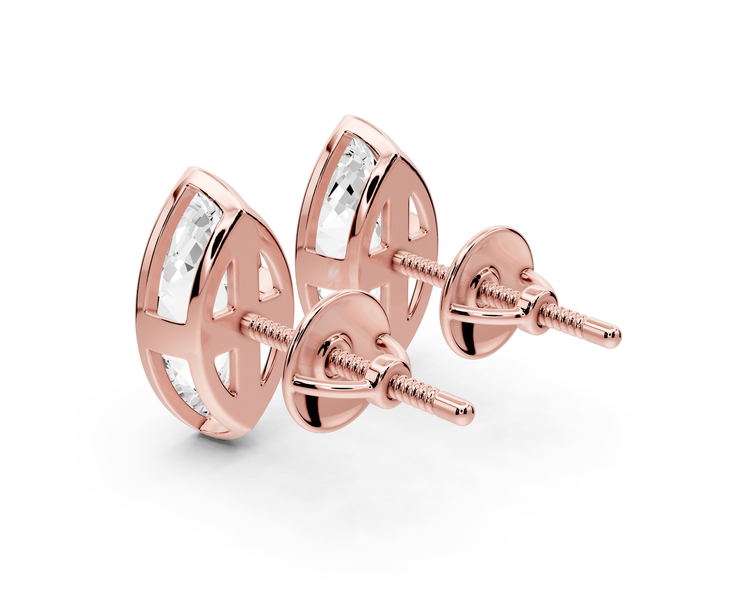 Noa - 2ct 14k rose gold Marquise - Cut Diamond Stud Earrings - Mr. Alex Jewelry