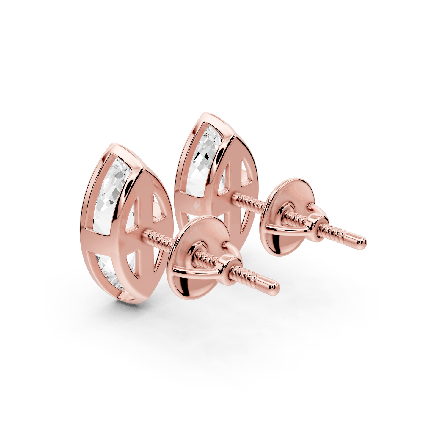Noa - 2ct 14k rose gold Marquise - Cut Diamond Stud Earrings - Mr. Alex Jewelry