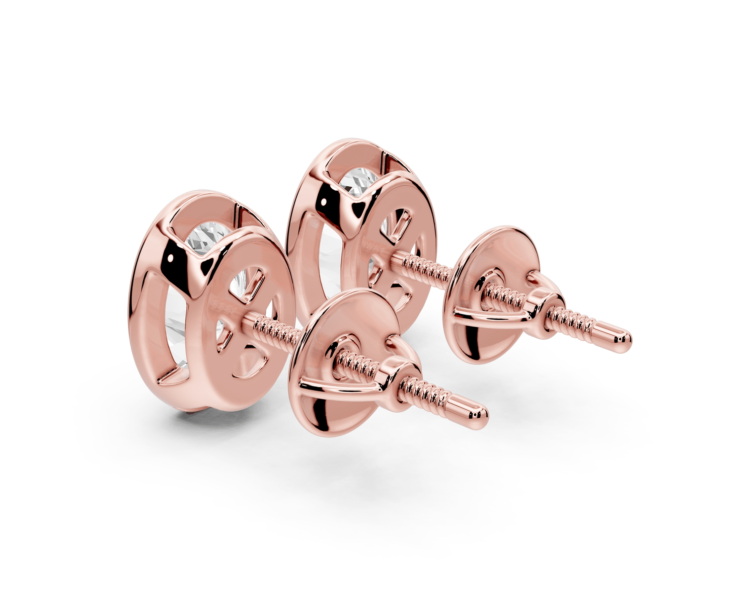 Noa - 2ct 14k rose gold Oval - Cut Diamond Stud Earrings - Mr. Alex Jewelry