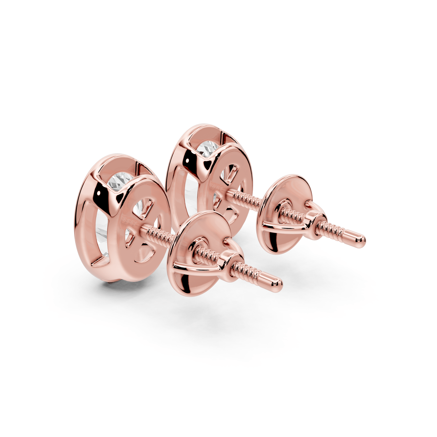 Noa - 2ct 14k rose gold Oval - Cut Diamond Stud Earrings - Mr. Alex Jewelry
