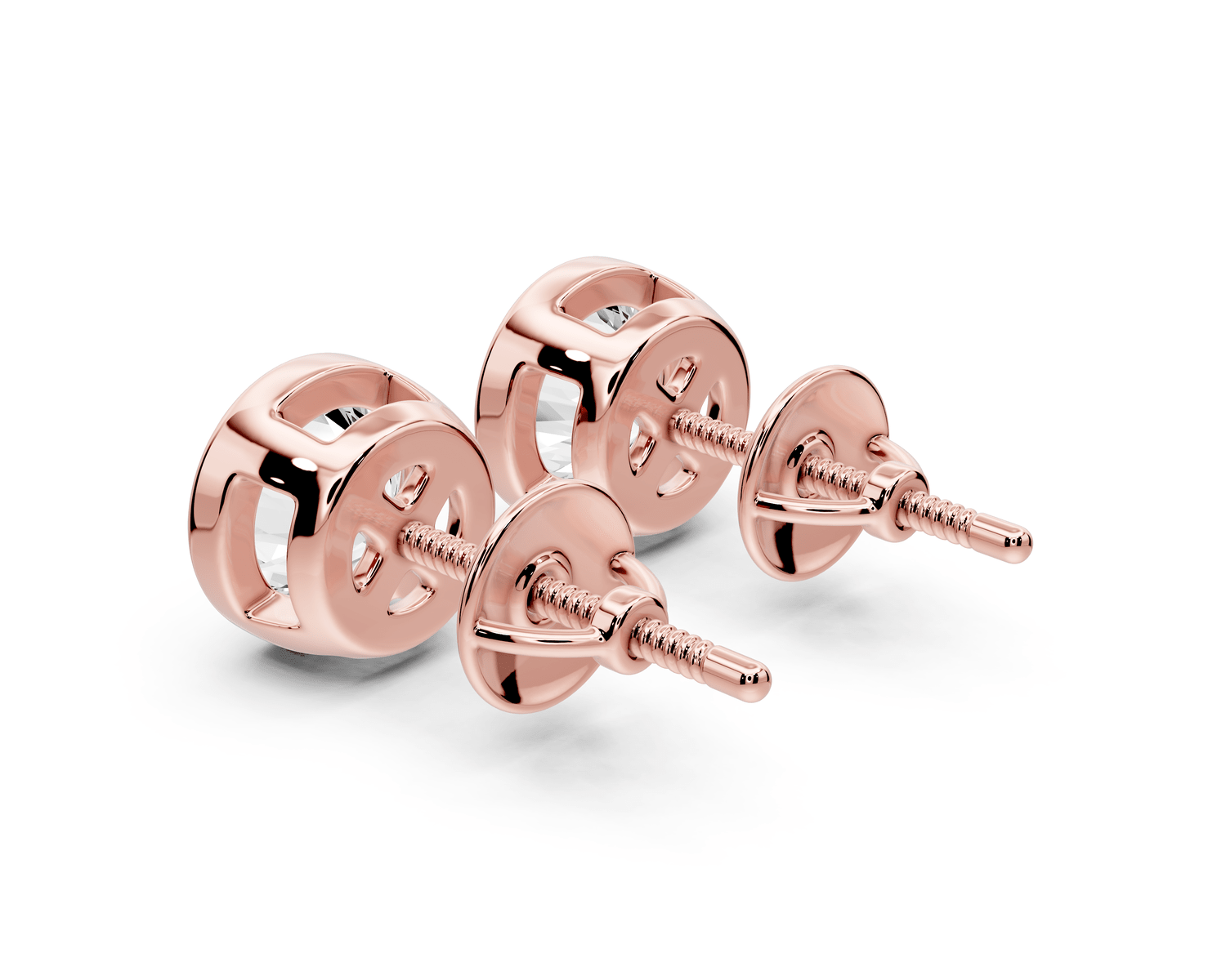 Noa - 2ct 14k rose gold Round - Cut Diamond Stud Earrings - Mr. Alex Jewelry