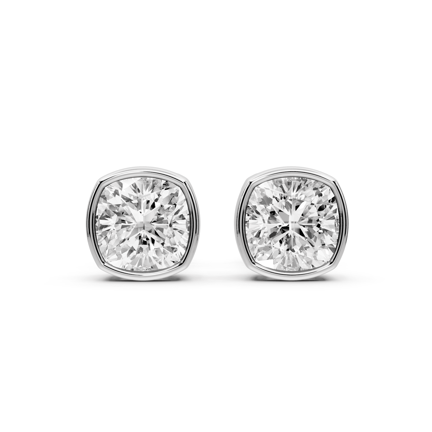Noa - 2ct 14k white gold Cushion - Cut Diamond Stud Earrings - Mr. Alex Jewelry
