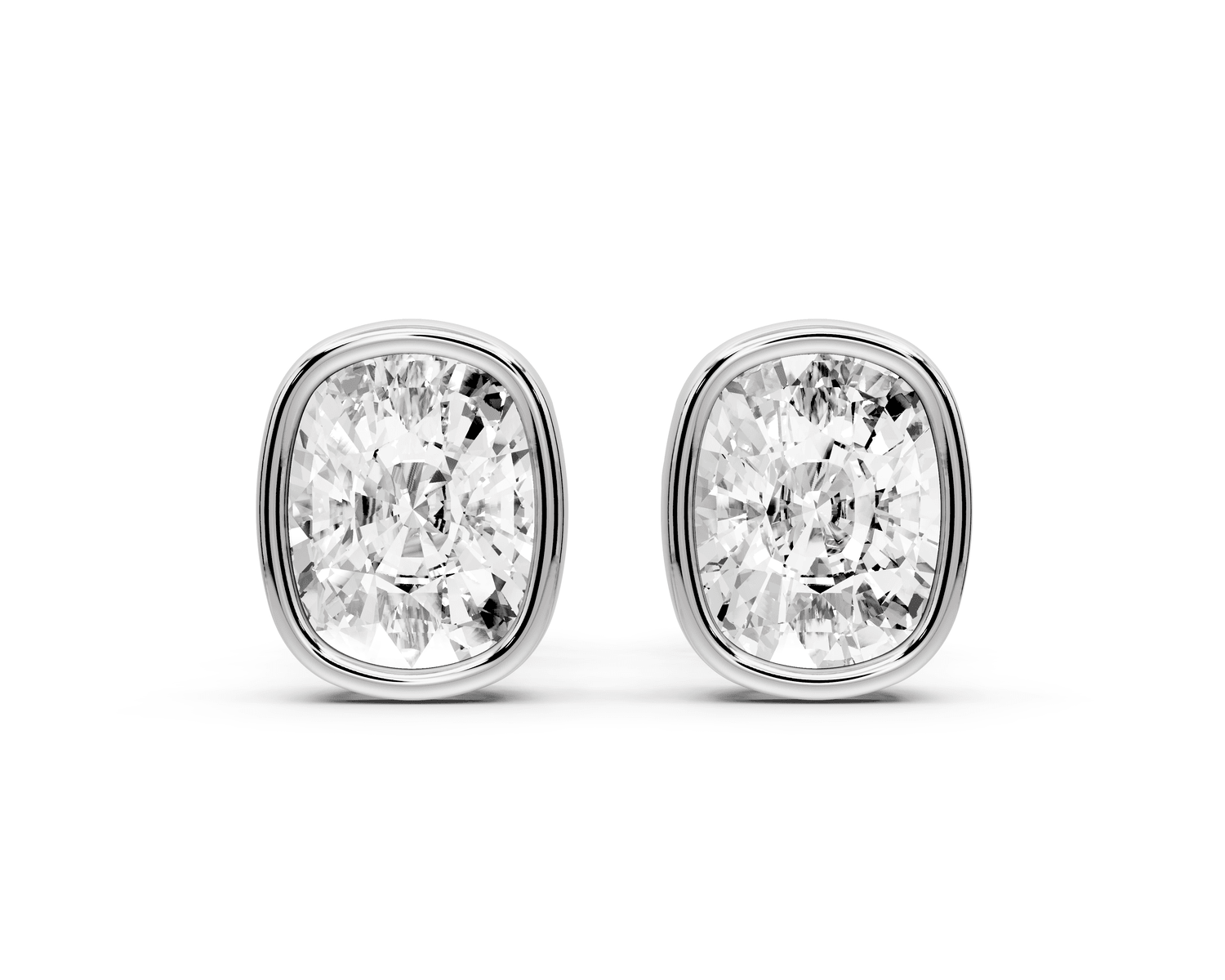 Noa - 2ct 14k white gold Elgcushion - Cut Diamond Stud Earrings - Mr. Alex Jewelry