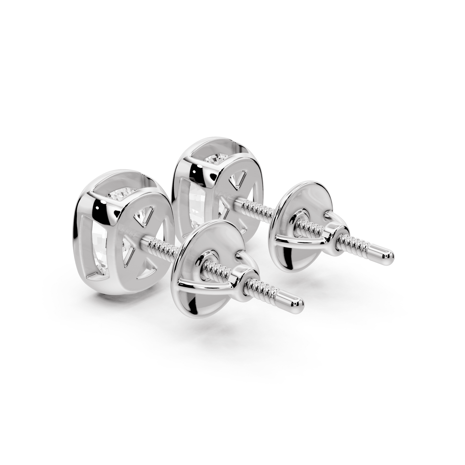 Noa - 2ct 14k white gold Elgcushion - Cut Diamond Stud Earrings - Mr. Alex Jewelry