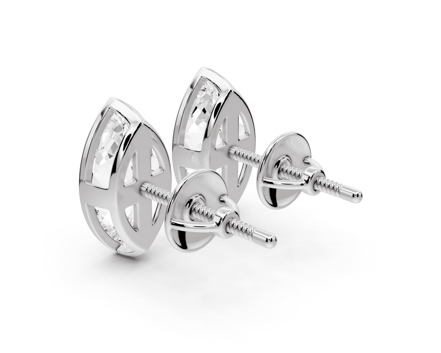Noa - 2ct 14k white gold Marquise - Cut Diamond Stud Earrings - Mr. Alex Jewelry