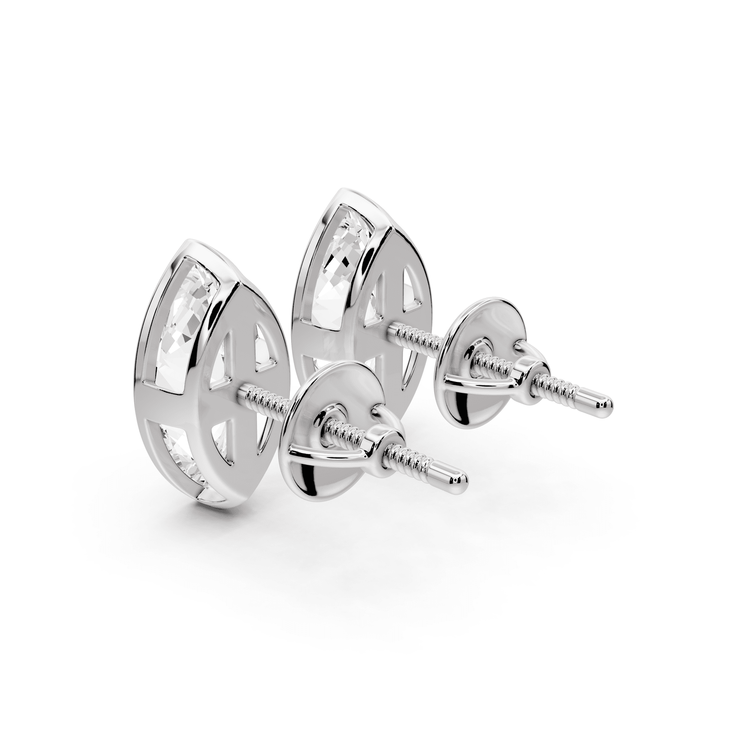 Noa - 2ct 14k white gold Marquise - Cut Diamond Stud Earrings - Mr. Alex Jewelry
