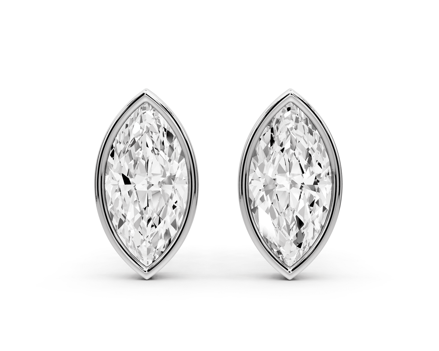 Noa - 2ct 14k white gold Marquise - Cut Diamond Stud Earrings - Mr. Alex Jewelry