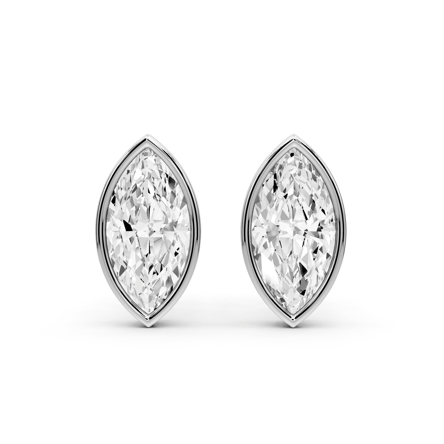 Noa - 2ct 14k white gold Marquise - Cut Diamond Stud Earrings - Mr. Alex Jewelry