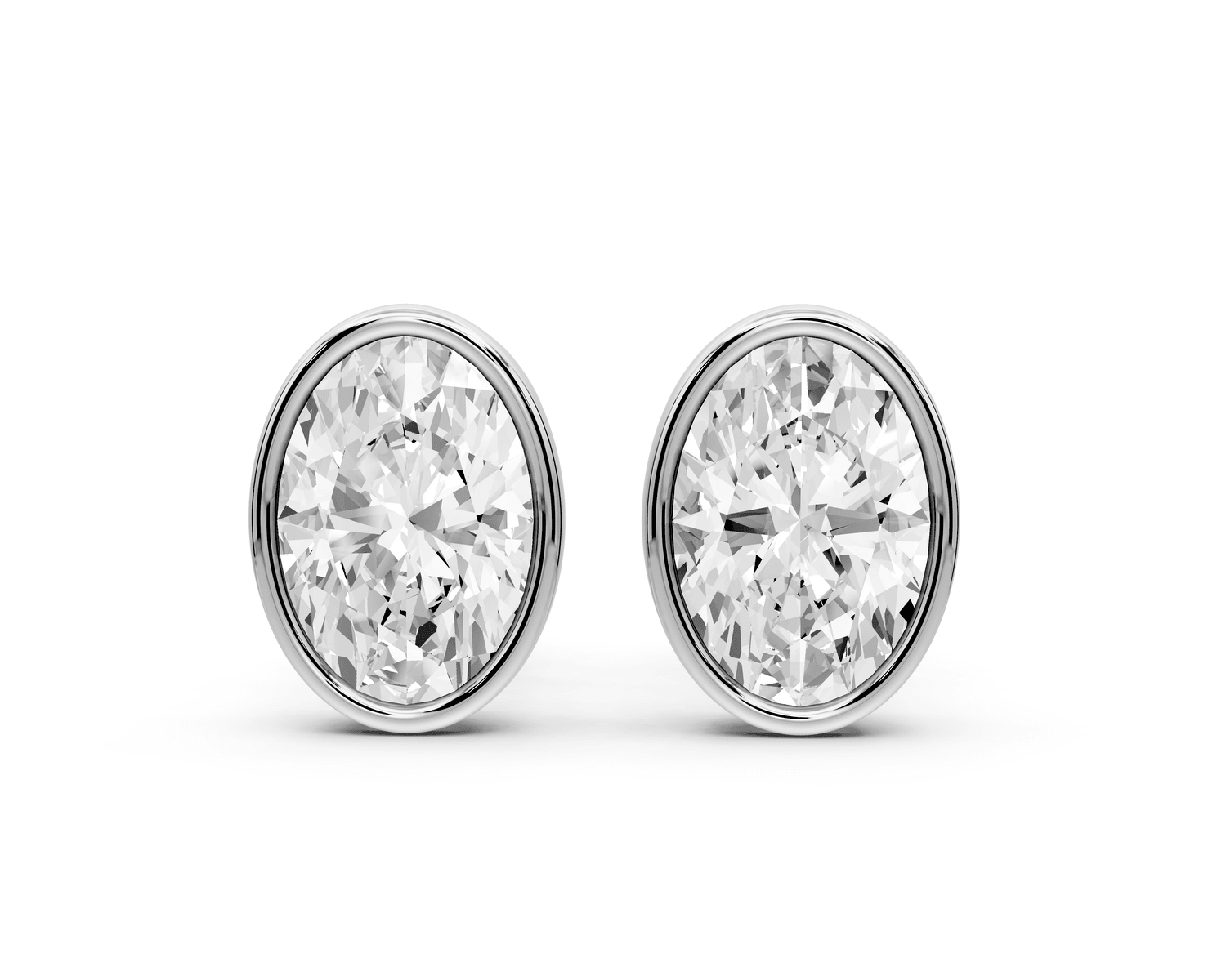 Noa - 2ct 14k white gold Oval - Cut Diamond Stud Earrings - Mr. Alex Jewelry