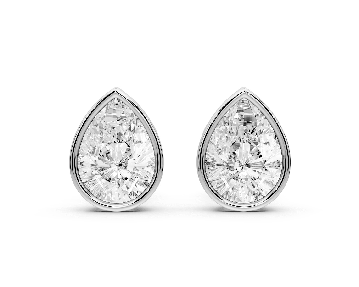 Noa - 2ct 14k white gold Pear - Cut Diamond Stud Earrings - Mr. Alex Jewelry