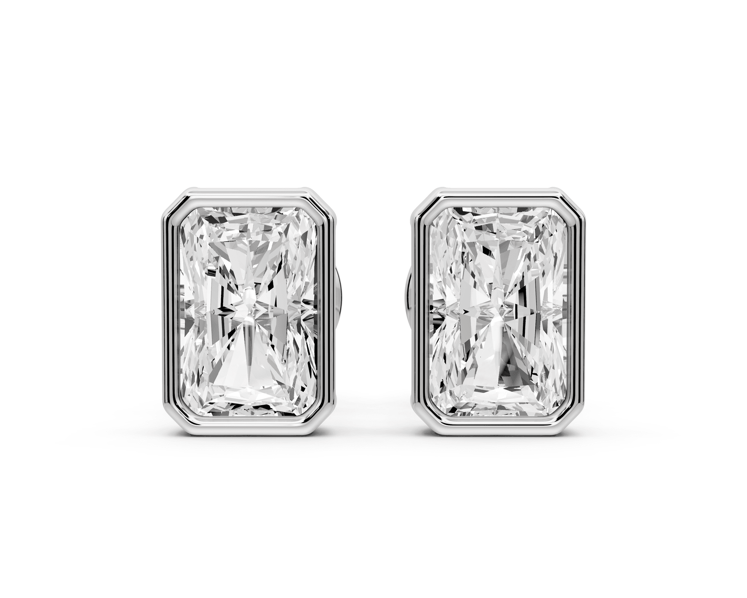 Noa - 2ct 14k white gold Radiant - Cut Diamond Stud Earrings - Mr. Alex Jewelry
