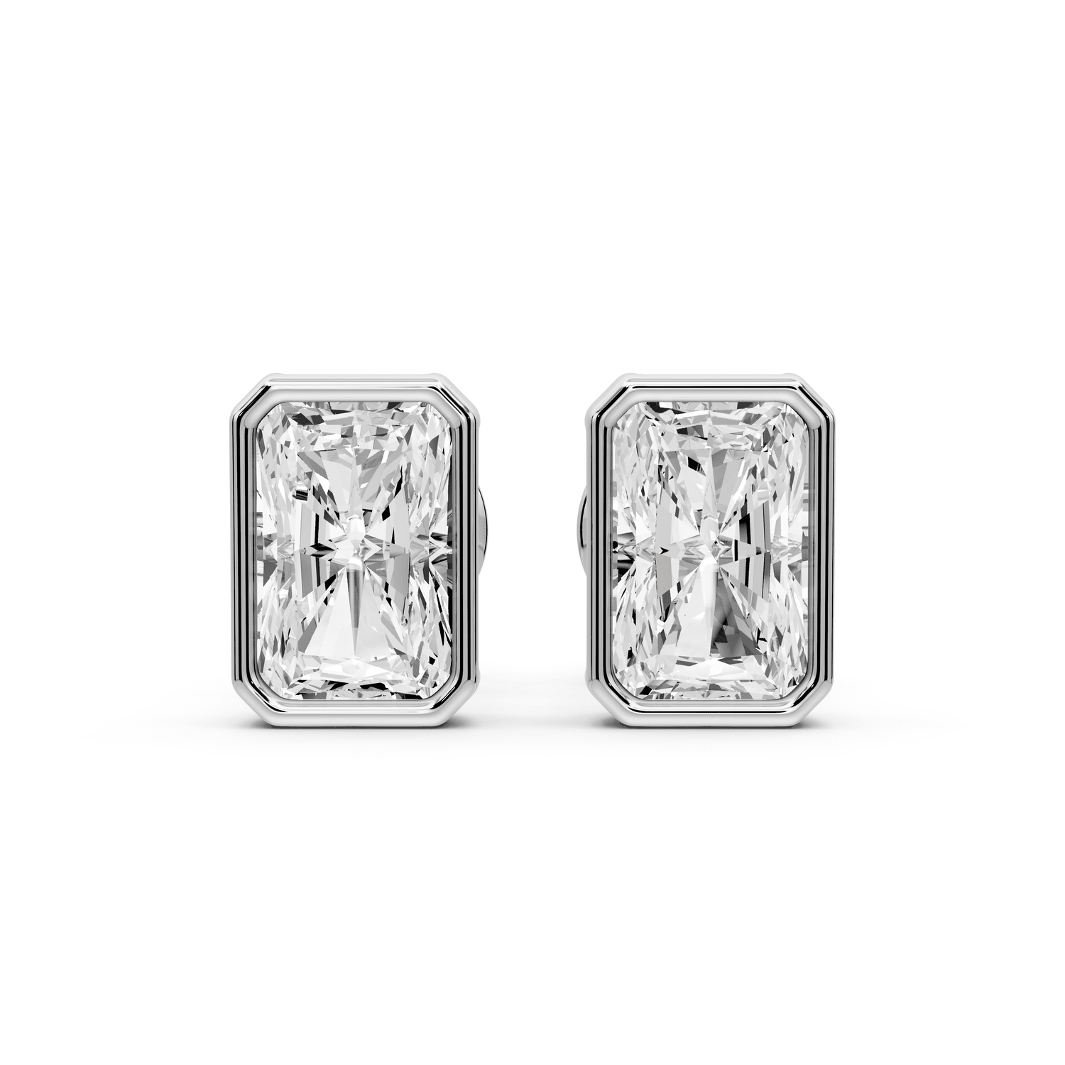 Noa - 2ct 14k white gold Radiant - Cut Diamond Stud Earrings - Mr. Alex Jewelry