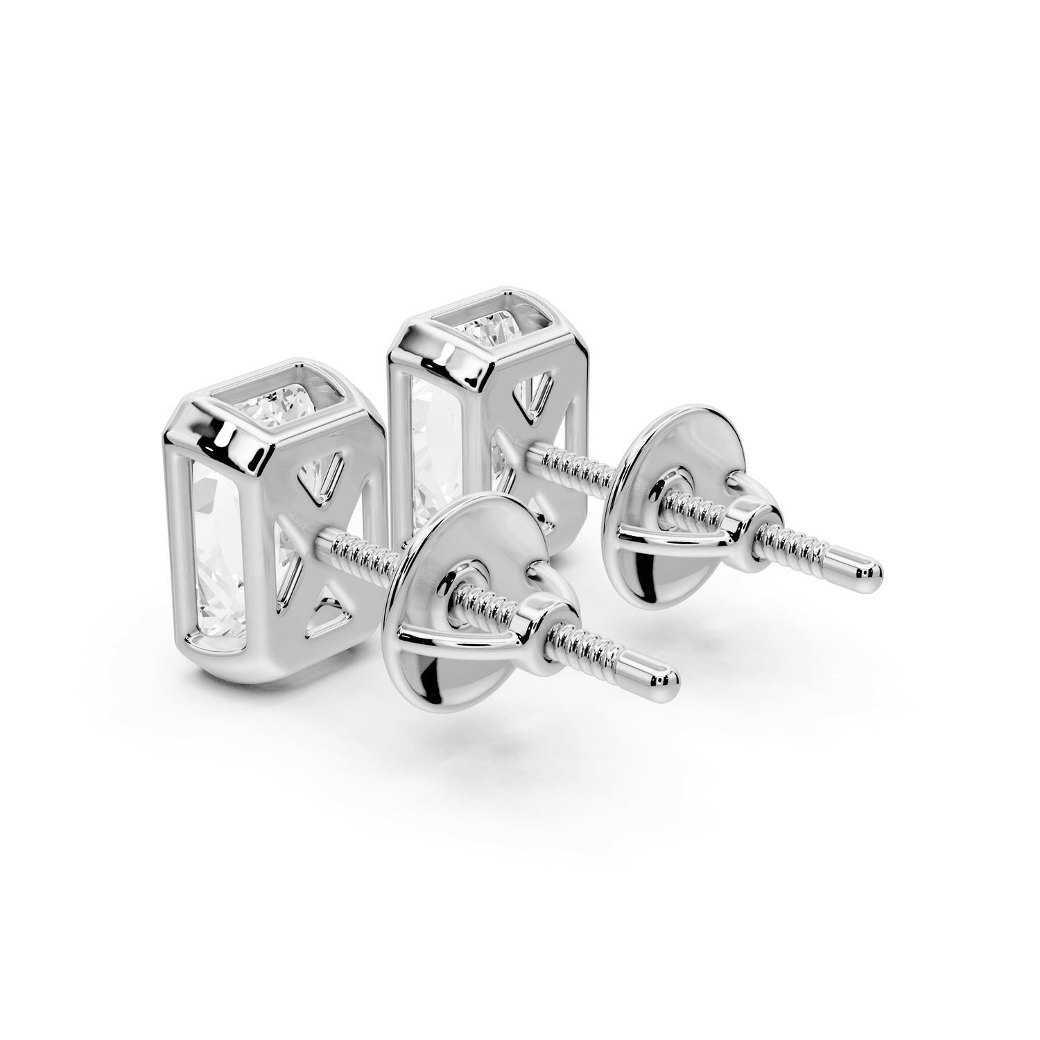 Noa - 2ct 14k white gold Radiant - Cut Diamond Stud Earrings - Mr. Alex Jewelry