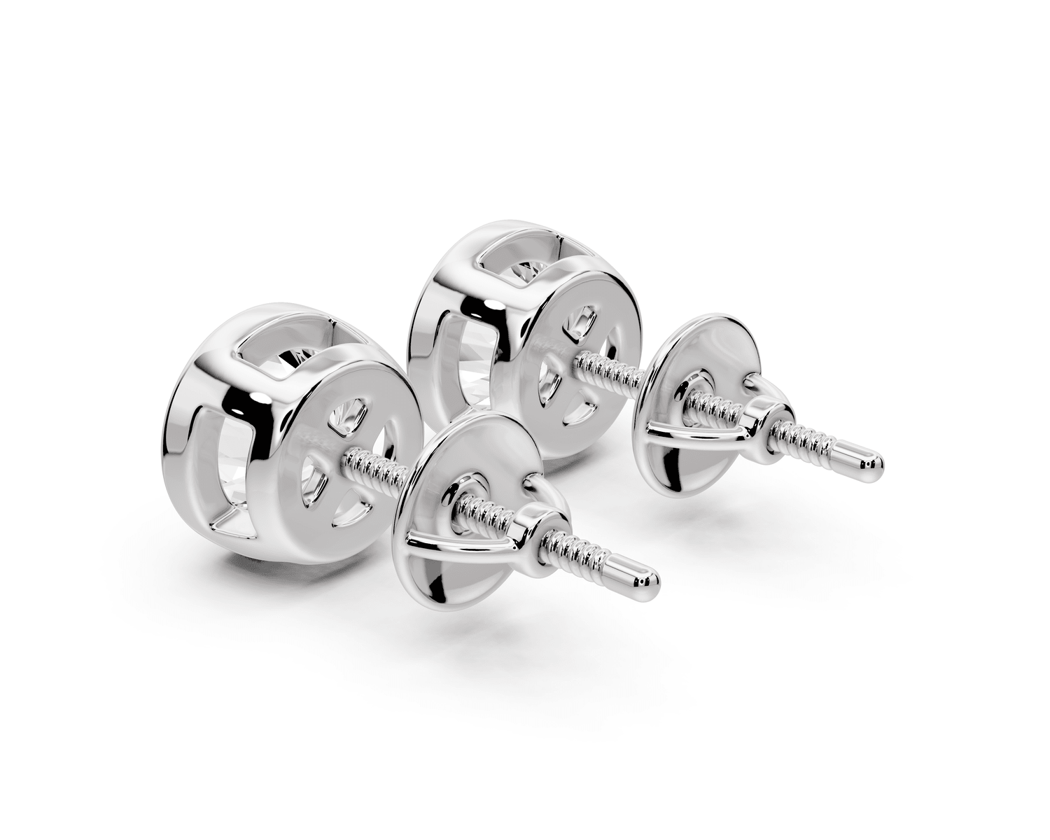 Noa - 2ct 14k white gold Round - Cut Diamond Stud Earrings - Mr. Alex Jewelry