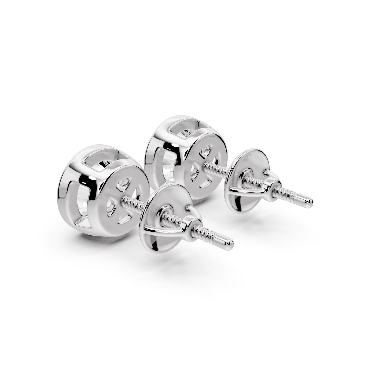 Noa - 2ct 14k white gold Round - Cut Diamond Stud Earrings - Mr. Alex Jewelry