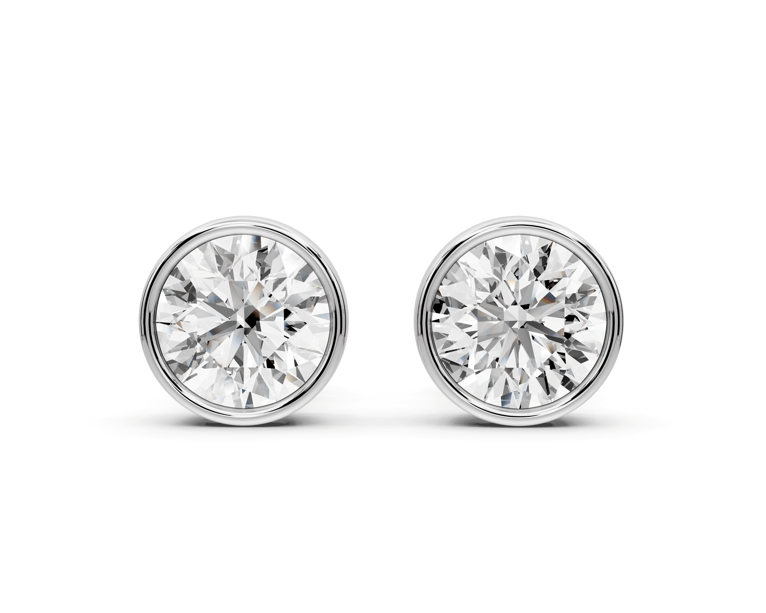 Noa - 2ct 14k white gold Round - Cut Diamond Stud Earrings - Mr. Alex Jewelry