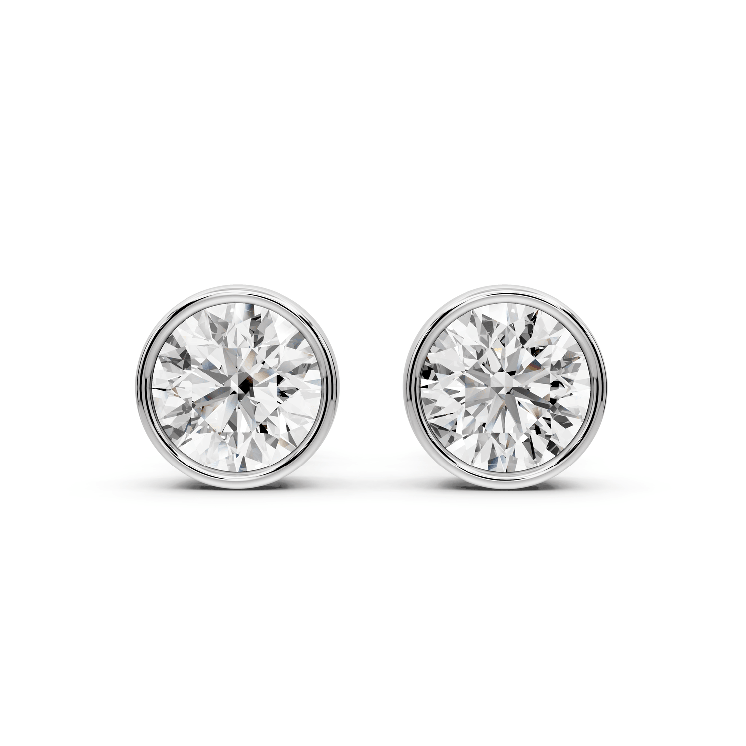 Noa - 2ct 14k white gold Round - Cut Diamond Stud Earrings - Mr. Alex Jewelry