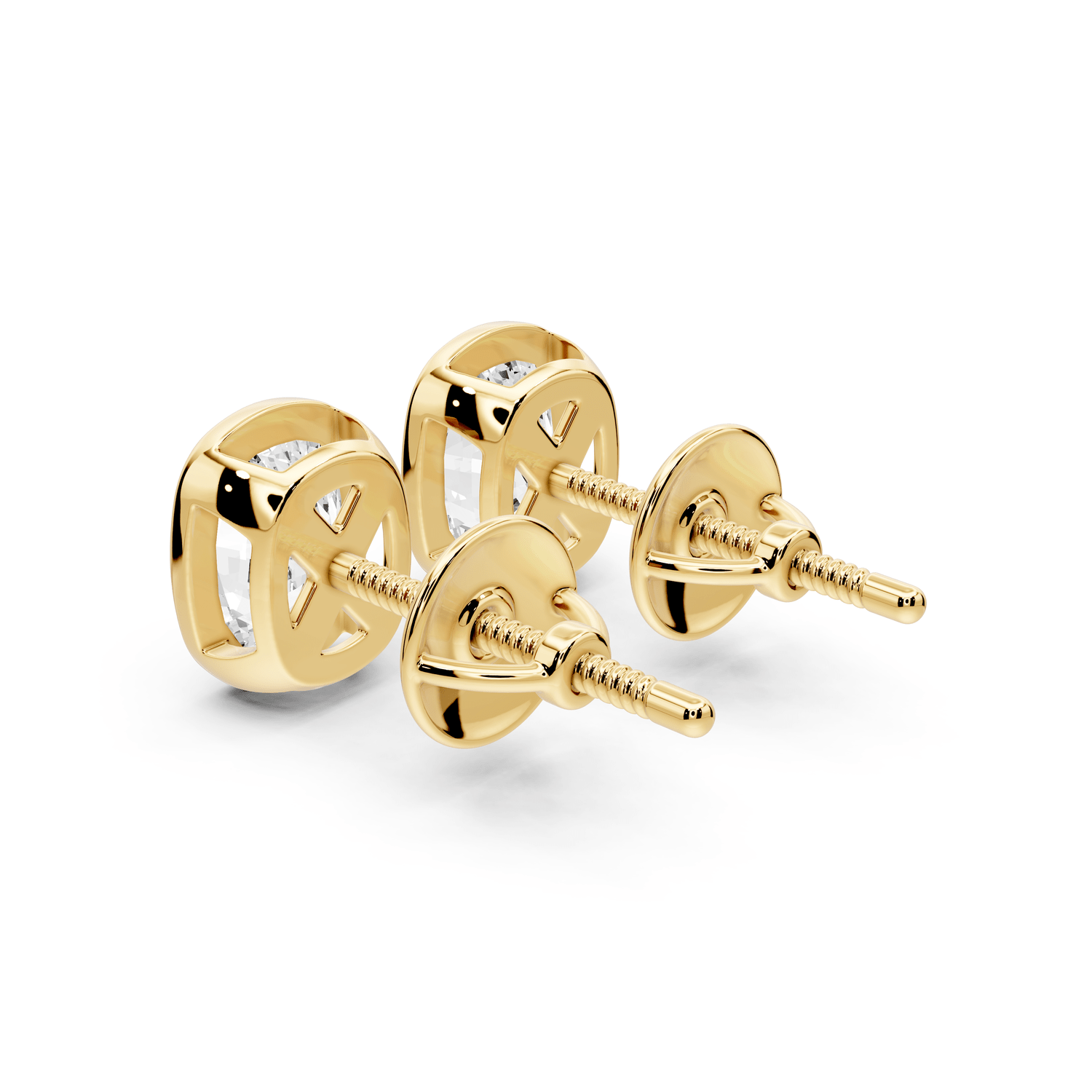 Noa - 2ct 14k yellow gold Elgcushion - Cut Diamond Stud Earrings - Mr. Alex Jewelry