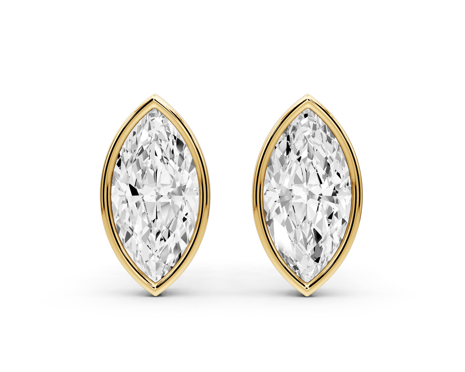 Noa - 2ct 14k yellow gold Marquise - Cut Diamond Stud Earrings - Mr. Alex Jewelry