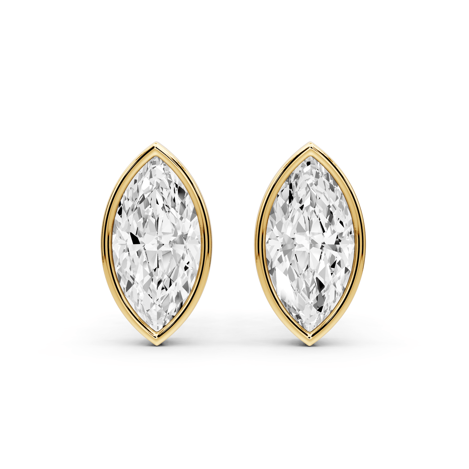 Noa - 2ct 14k yellow gold Marquise - Cut Diamond Stud Earrings - Mr. Alex Jewelry