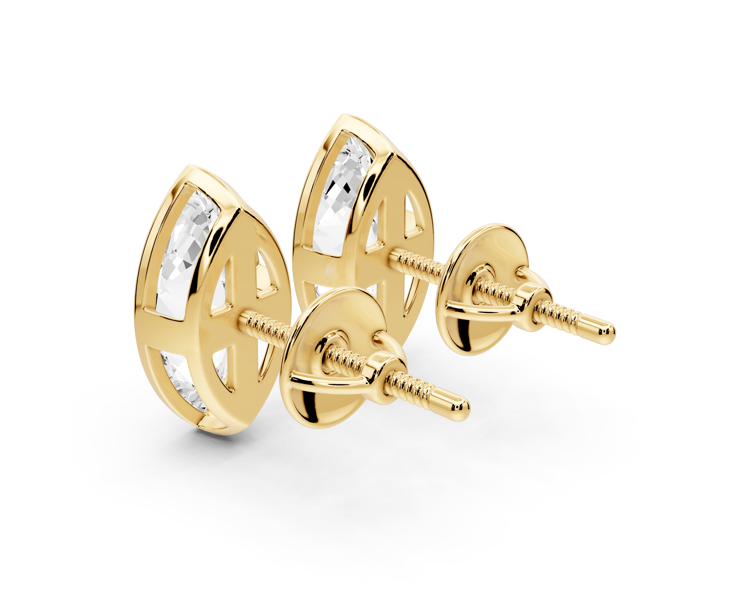 Noa - 2ct 14k yellow gold Marquise - Cut Diamond Stud Earrings - Mr. Alex Jewelry