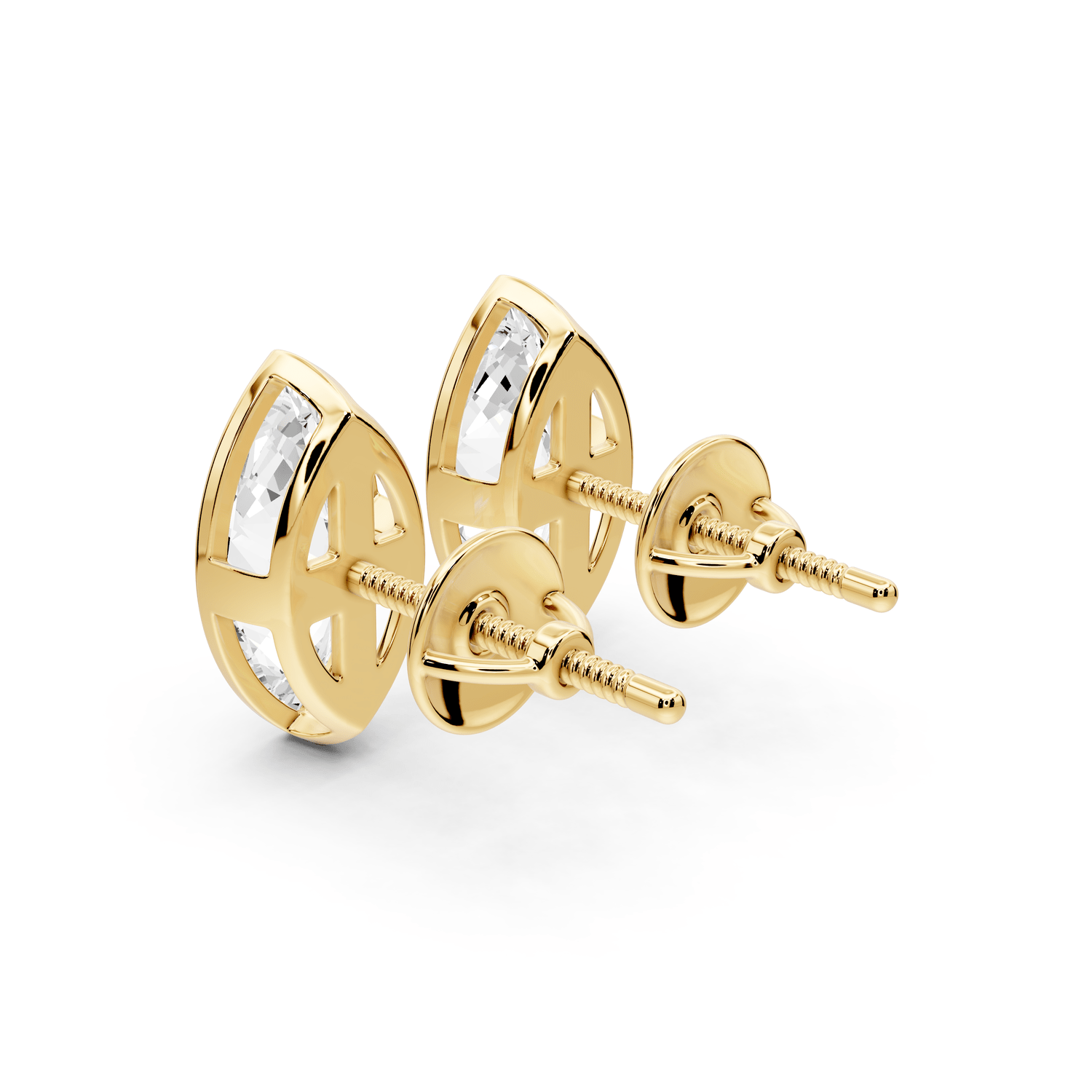 Noa - 2ct 14k yellow gold Marquise - Cut Diamond Stud Earrings - Mr. Alex Jewelry