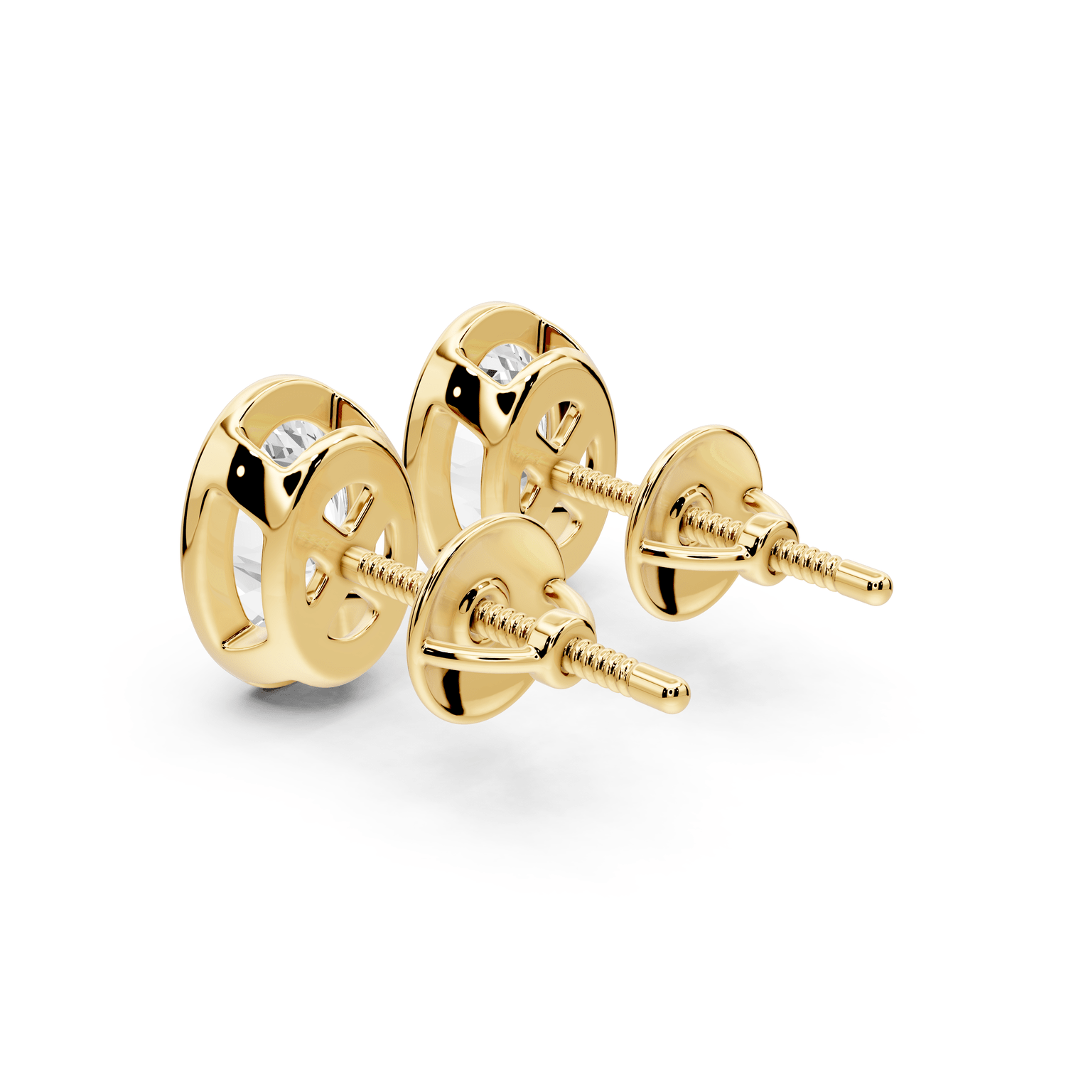 Noa - 2ct 14k yellow gold Oval - Cut Diamond Stud Earrings - Mr. Alex Jewelry
