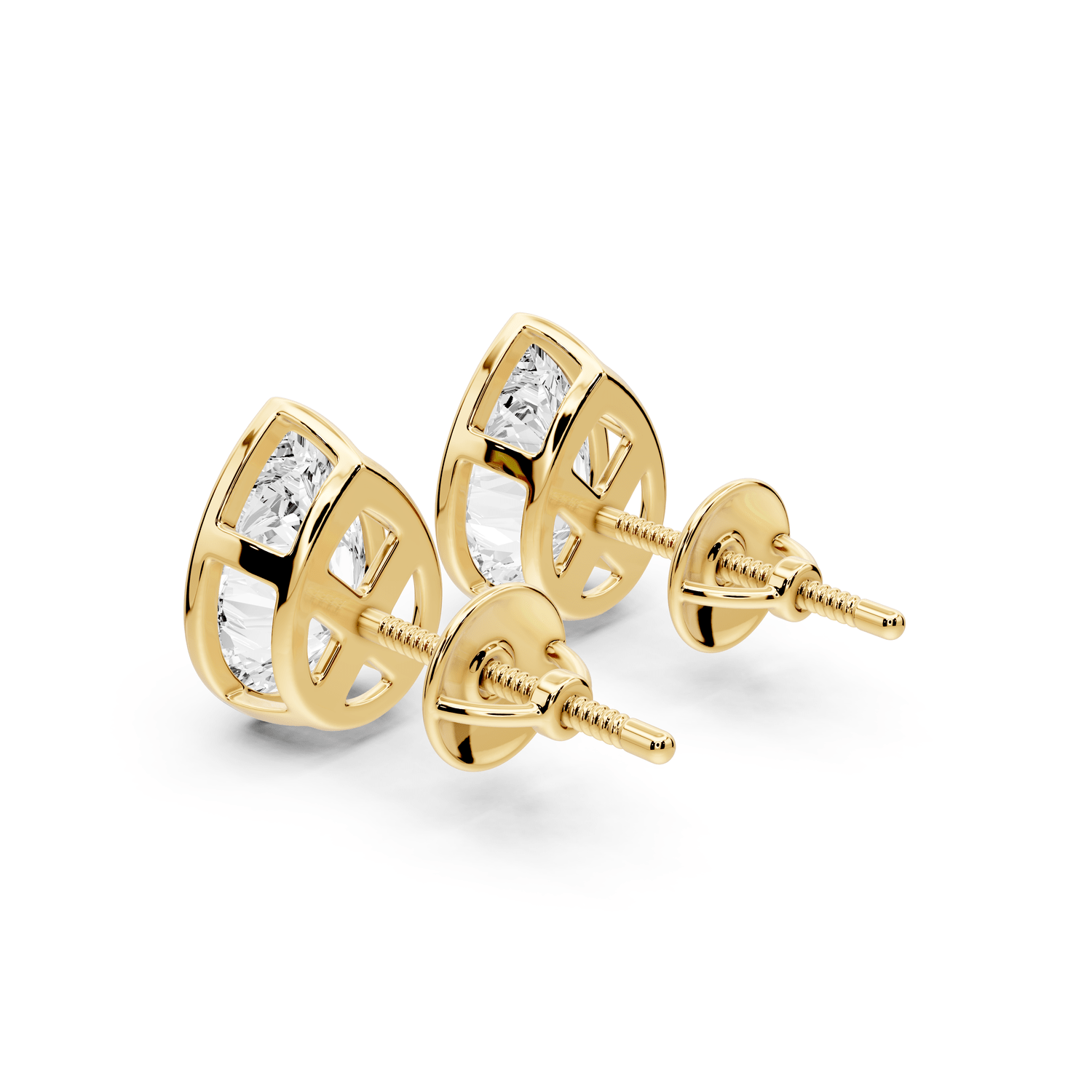 Noa - 2ct 14k yellow gold Pear - Cut Diamond Stud Earrings - Mr. Alex Jewelry