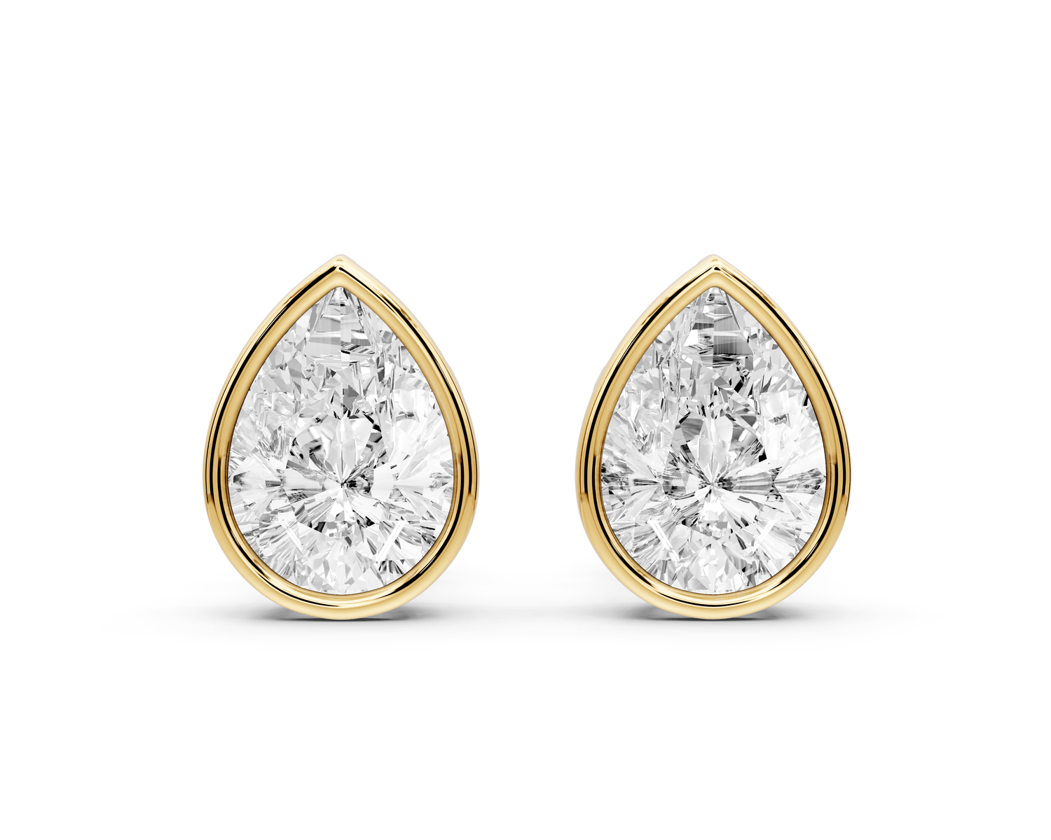 Noa - 2ct 14k yellow gold Pear - Cut Diamond Stud Earrings - Mr. Alex Jewelry