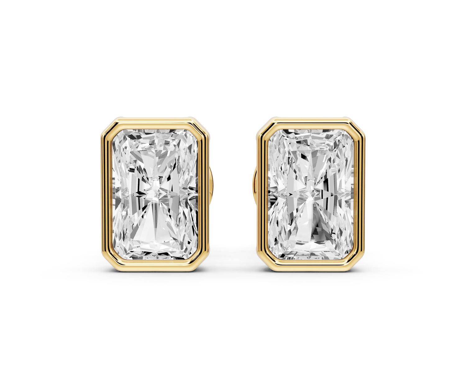 Noa - 2ct 14k yellow gold Radiant - Cut Diamond Stud Earrings - Mr. Alex Jewelry