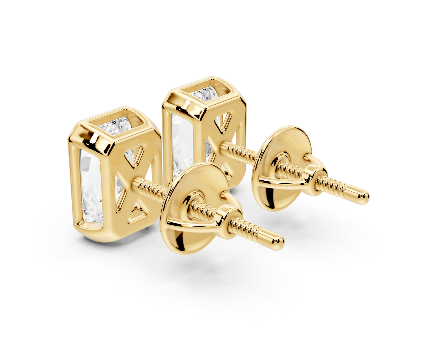 Noa - 2ct 14k yellow gold Radiant - Cut Diamond Stud Earrings - Mr. Alex Jewelry