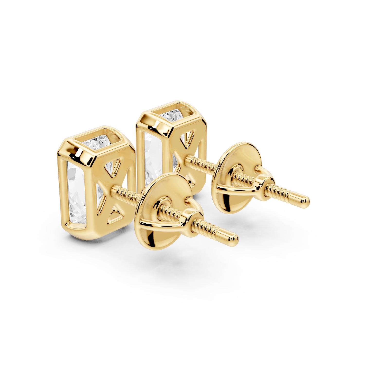 Noa - 2ct 14k yellow gold Radiant - Cut Diamond Stud Earrings - Mr. Alex Jewelry