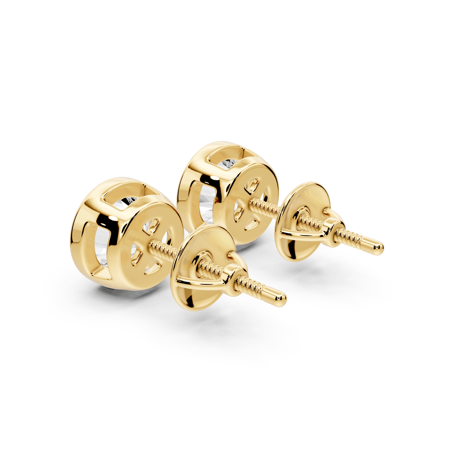 Noa - 2ct 14k yellow gold Round - Cut Diamond Stud Earrings - Mr. Alex Jewelry