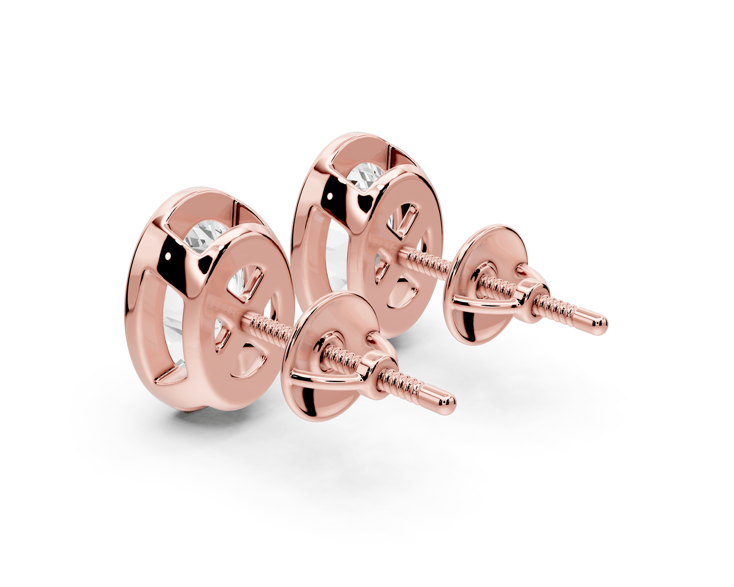 Noa - 3ct 14k rose gold Oval - Cut Diamond Stud Earrings - Mr. Alex Jewelry