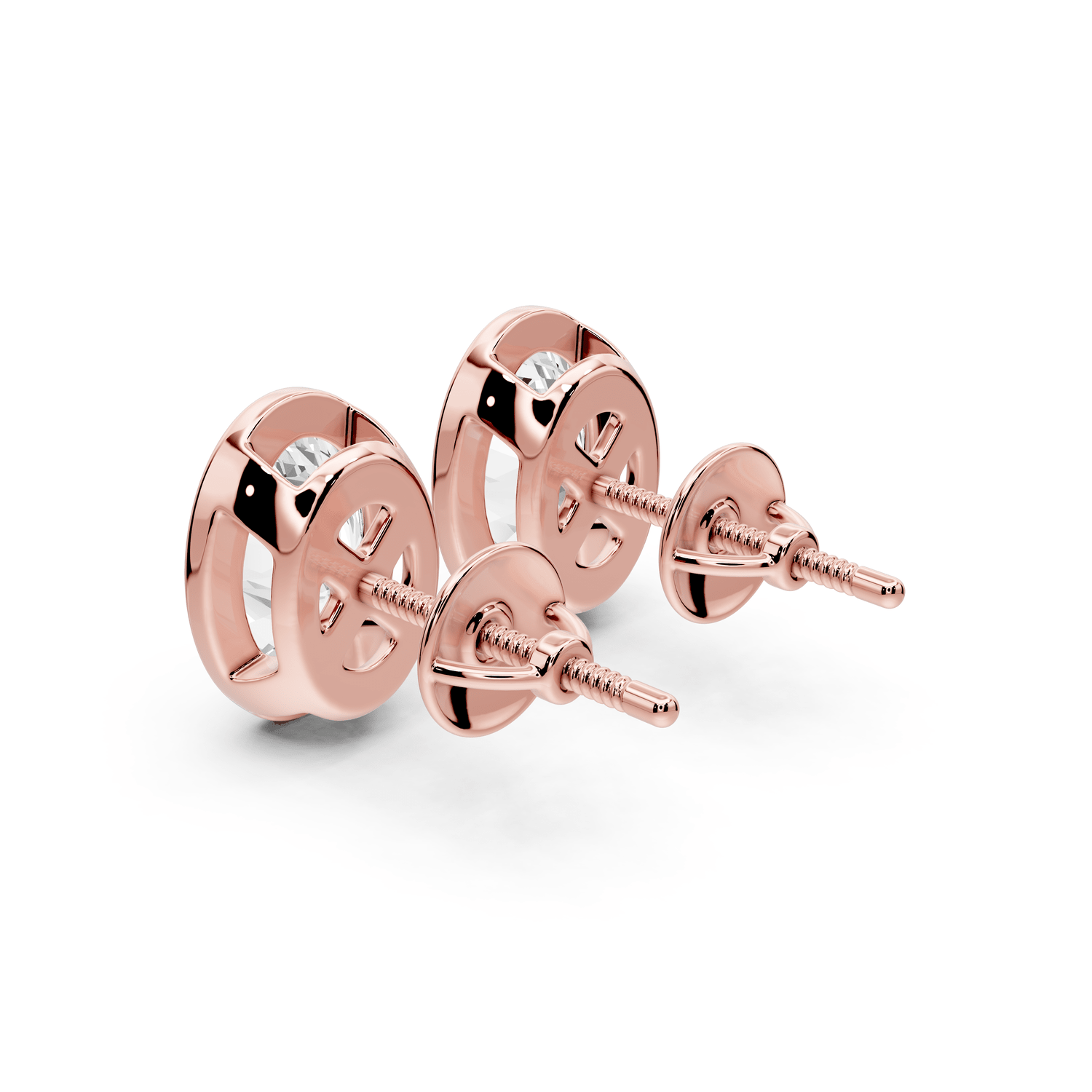 Noa - 3ct 14k rose gold Oval - Cut Diamond Stud Earrings - Mr. Alex Jewelry
